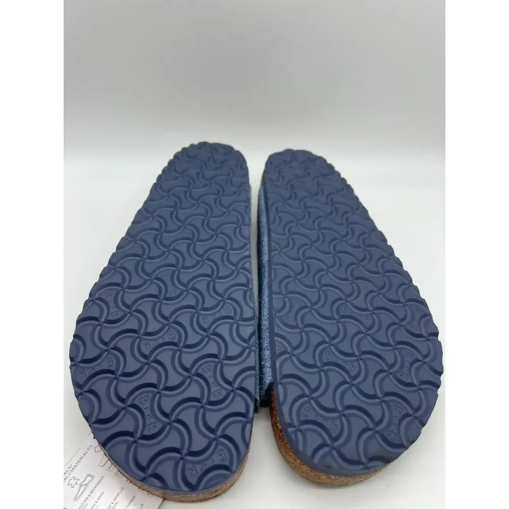 Birkenstock Zurich Sandals Suede Elemental Blue Buckle Mule Men Size 10 NWT